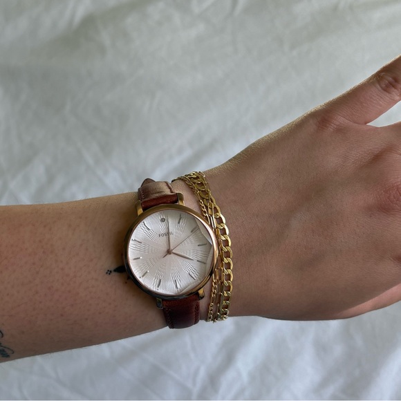 Authentic Fossil Watch with Faceted Face - Picture 1 of 8